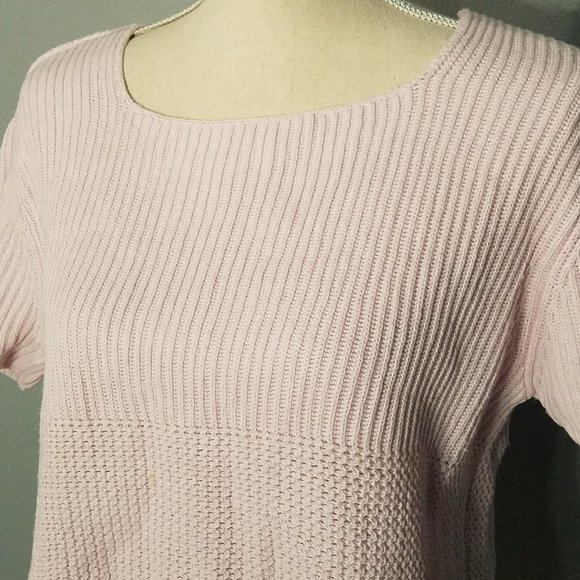 Vintage Liz Claiborne Pink Short-Sleeve Knit Sweater, M - Picture 2 of 9